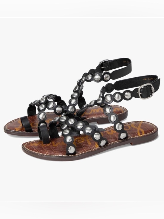 Sam Edelman Shoes - Sam Edelman Gloria Silver Studded Gladiator Sandals Black Size-5 NIB